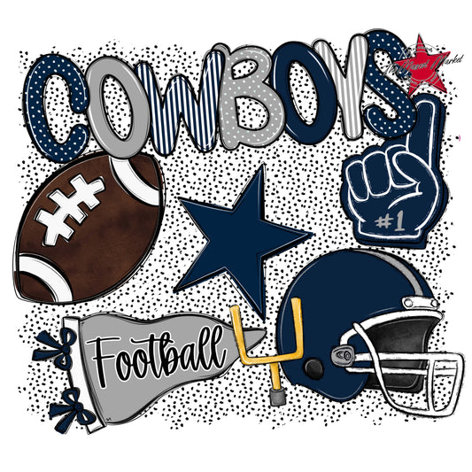 Cowboys Football Spirit-Navy & Grey