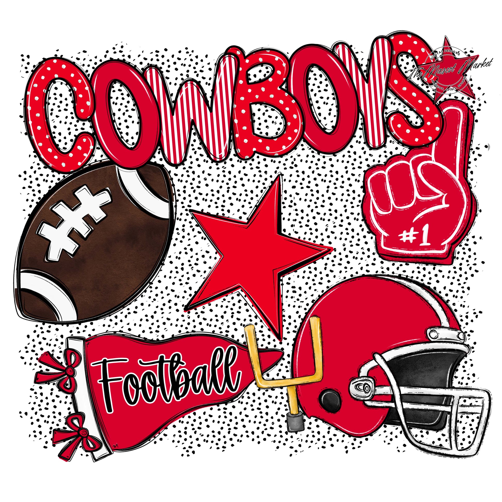 Cowboys Football Spirit-Red