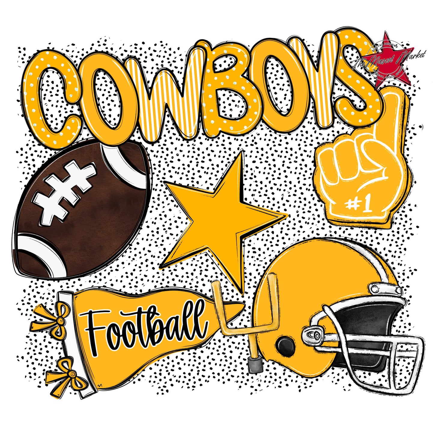 Cowboys Football Spirit-Yellow