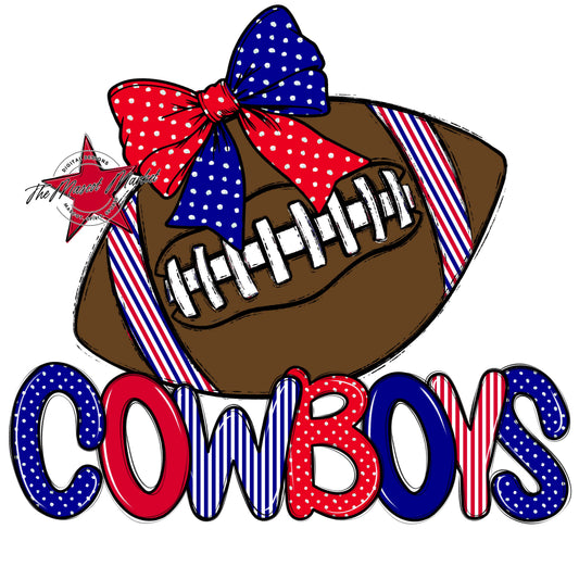 Cowboys Football Spirit Design-Blue & Red
