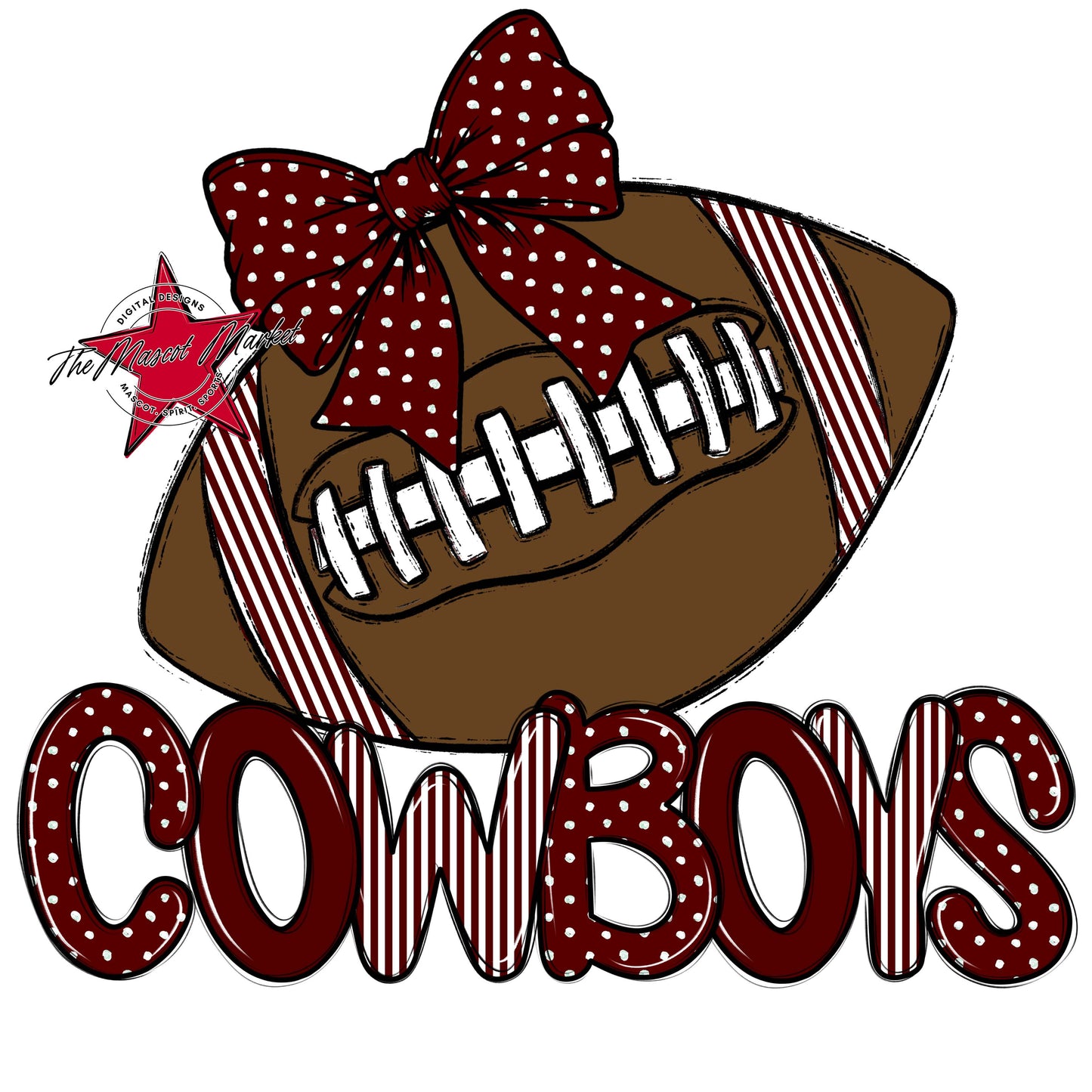 Cowboys Football Spirit Design-Maroon
