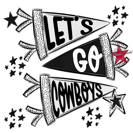 Cowboys Let's Go Flag Design-Black