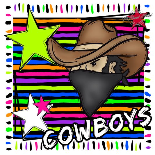 Cowboys Mascot Frame-Neon Black