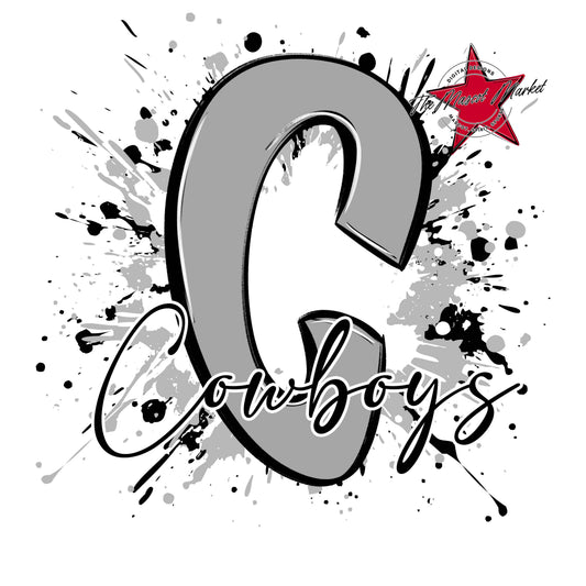Cowboys Mascot Splatter-Grey