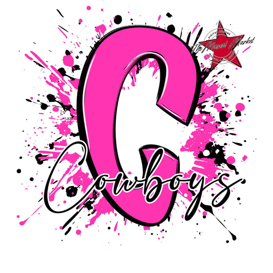 Cowboys Mascot Splatter-Pink