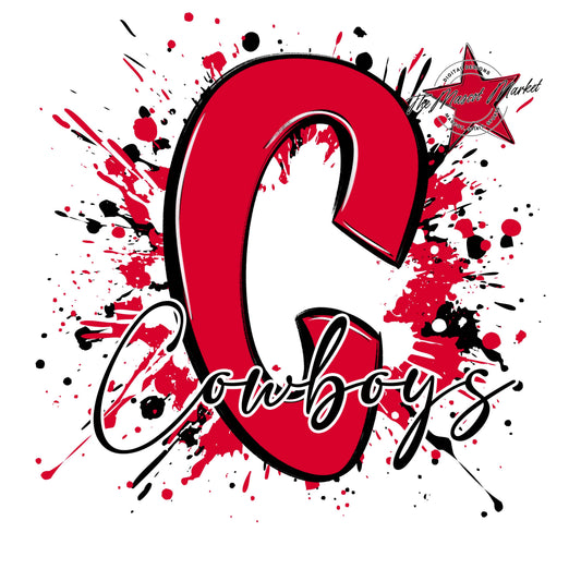 Cowboys Mascot Splatter-Red
