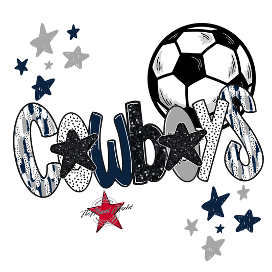 Cowboys Soccer Scrape-Navy-Grey