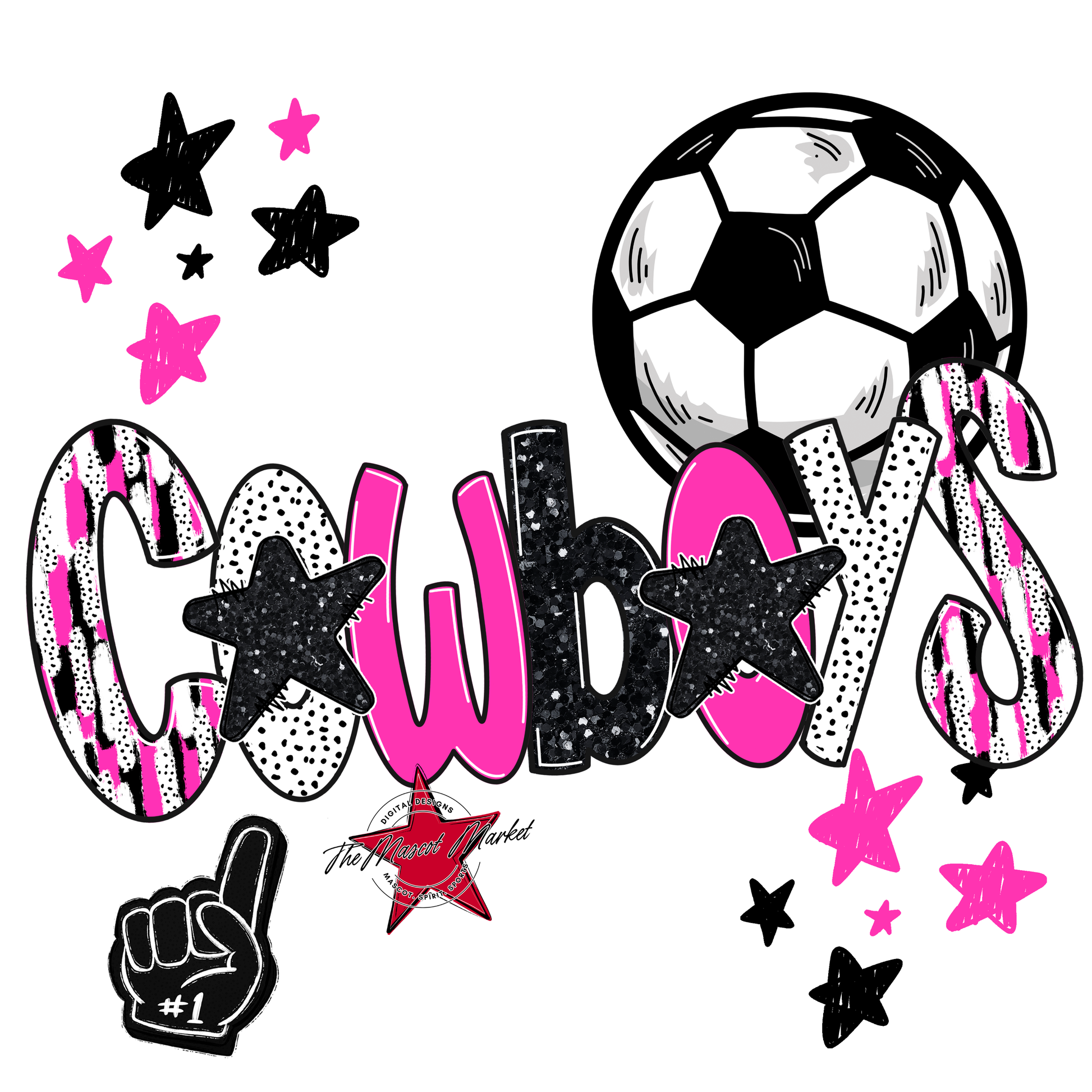 Cowboys Soccer Scrape-Pink