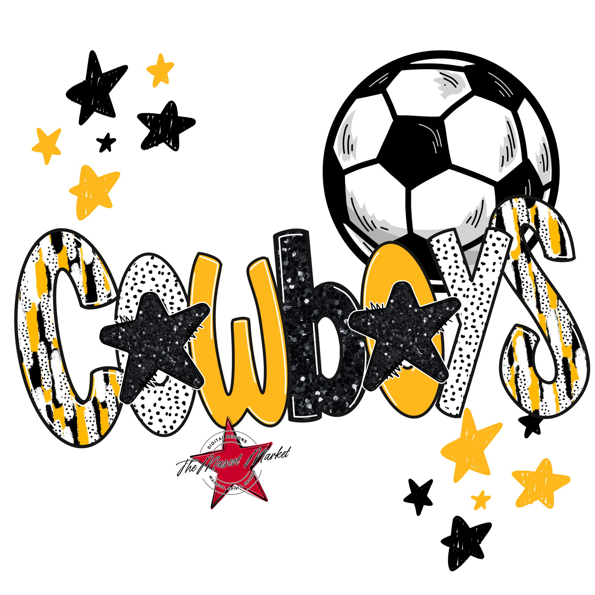 Cowboys Soccer Scrape-Yellow