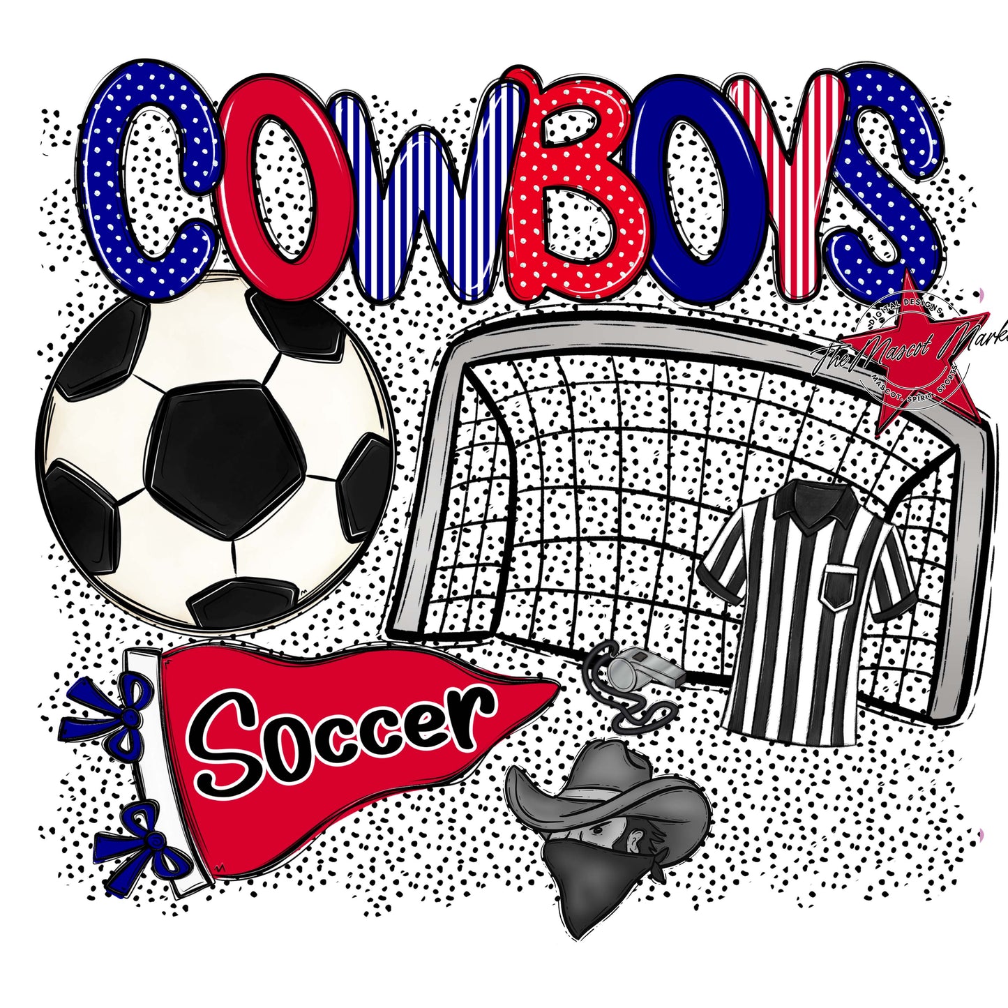 Cowboys Soccer Spirit-Blue & Red