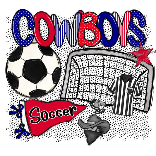 Cowboys Soccer Spirit-Blue & Red