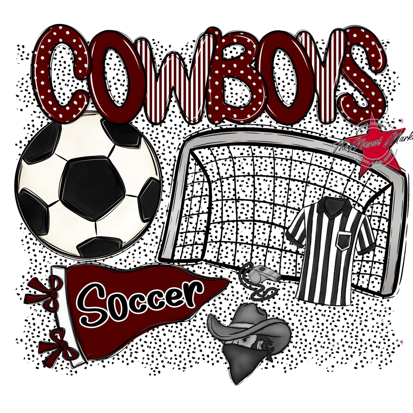 Cowboys Soccer Spirit-Maroon