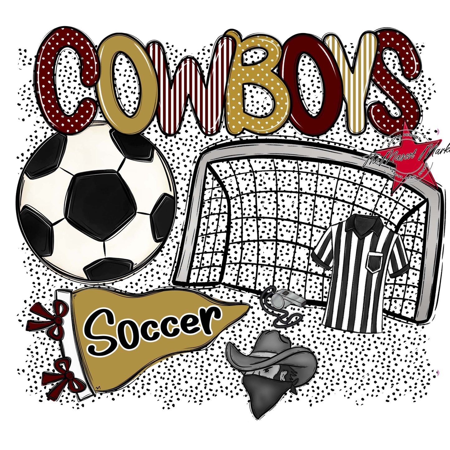 Cowboys Soccer Spirit-Maroon & Gold