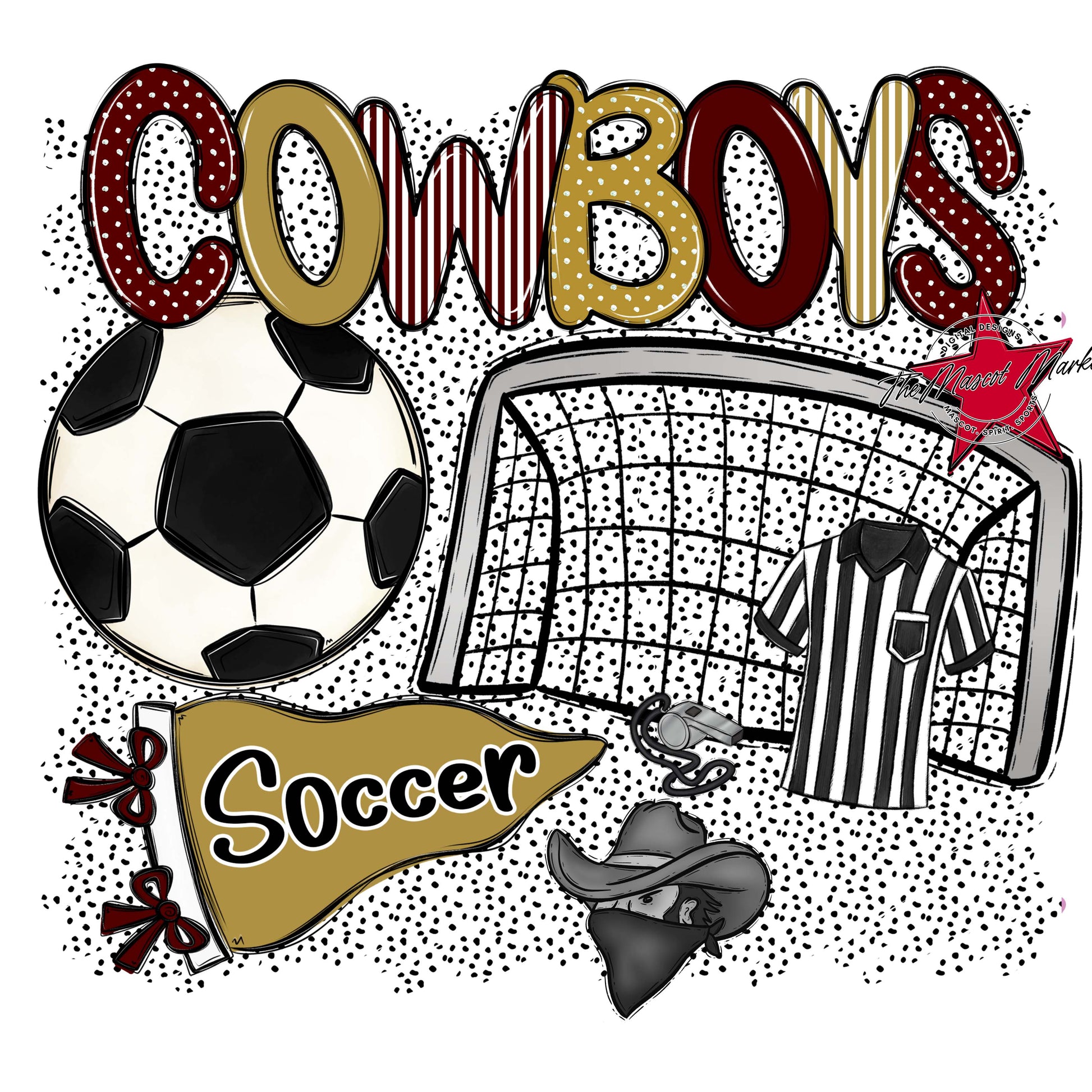 Cowboys Soccer Spirit-Maroon & Gold