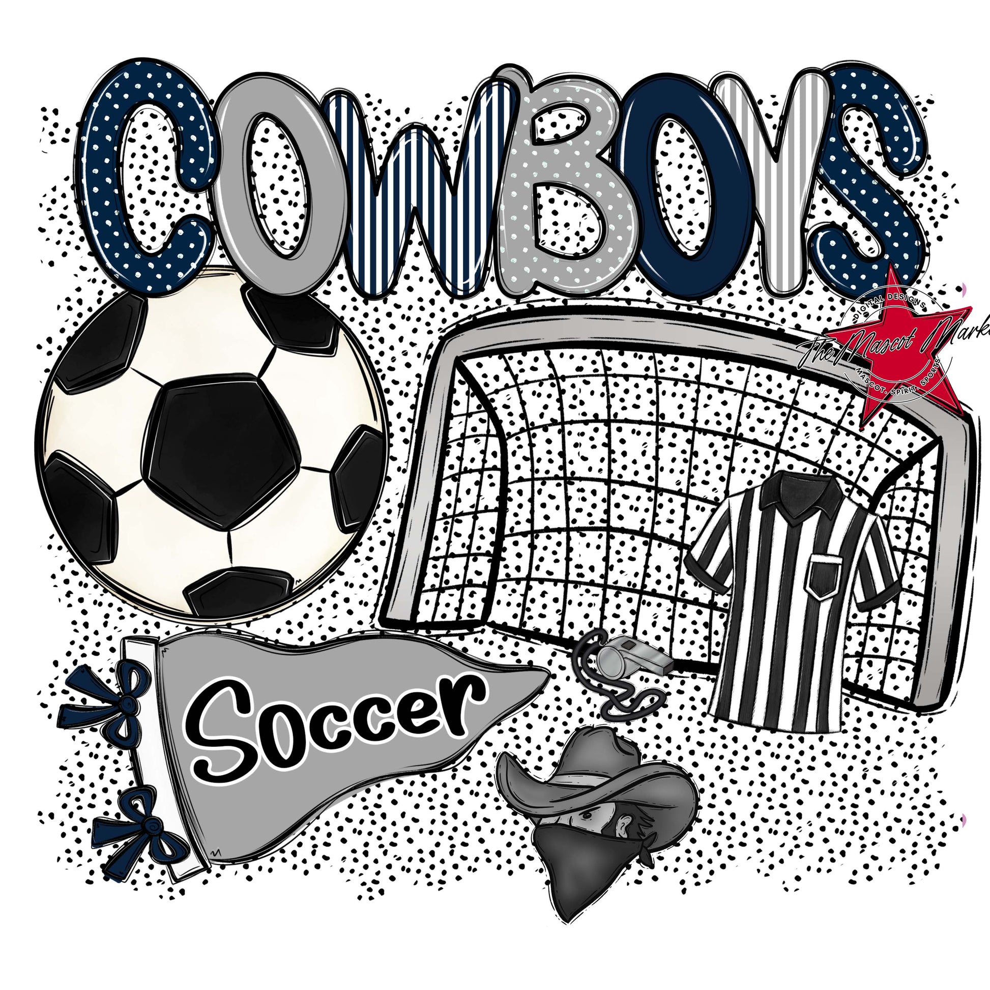 Cowboys Soccer Spirit-Navy & Grey
