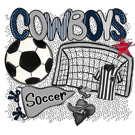 Cowboys Soccer Spirit-Navy & Grey