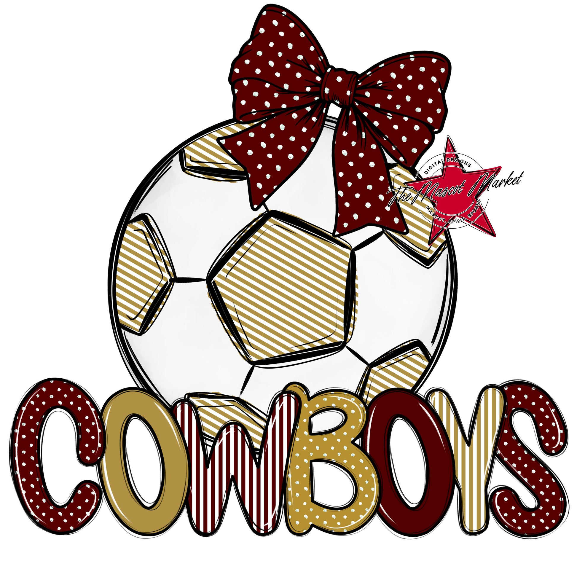 Cowboys Soccer Spirit Design-Maroon & Gold