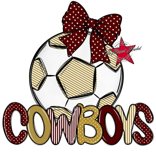 Cowboys Soccer Spirit Design-Maroon & Gold