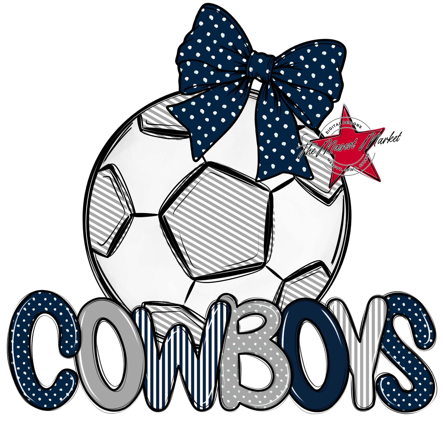 Cowboys Soccer Spirit Design-Navy & Grey