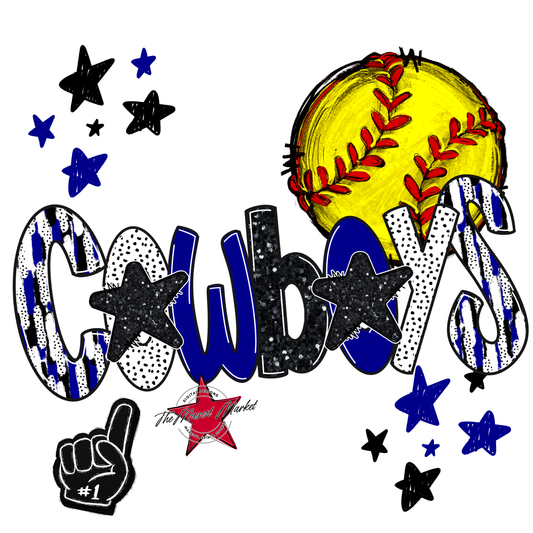 Cowboys Softball Scrape-Blue