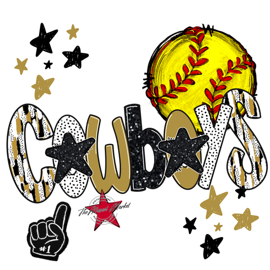 Cowboys Softball Scrape-Gold