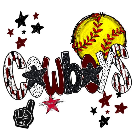 Cowboys Softball Scrape-Maroon