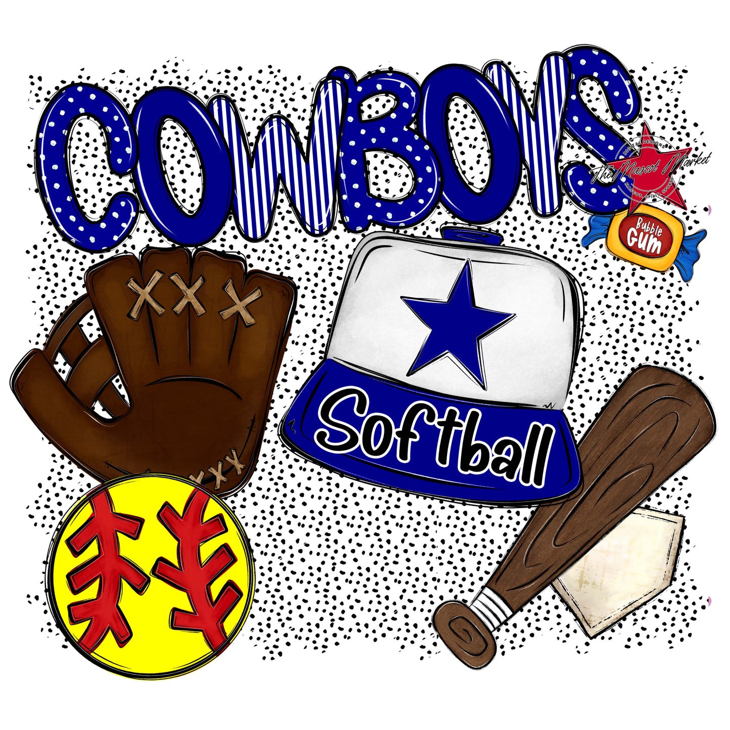 Cowboys Softball Spirit-Blue