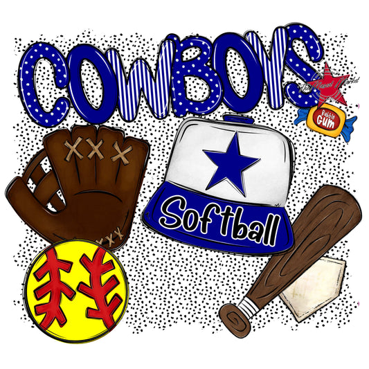 Cowboys Softball Spirit-Blue