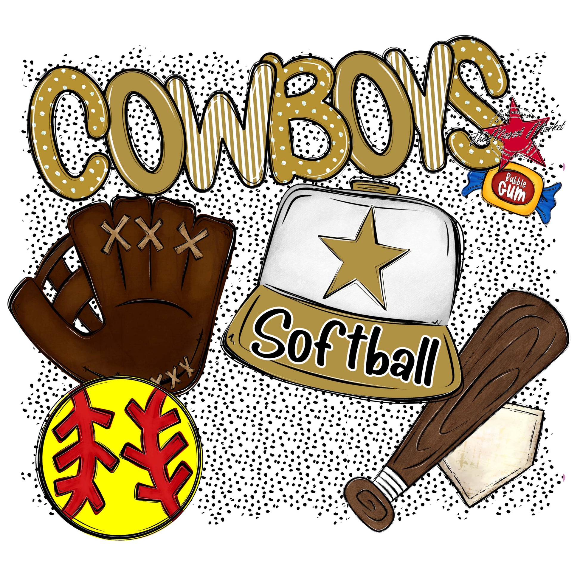 Cowboys Softball Spirit-Gold