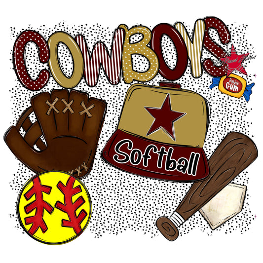 Cowboys Softball Spirit-Maroon & Gold