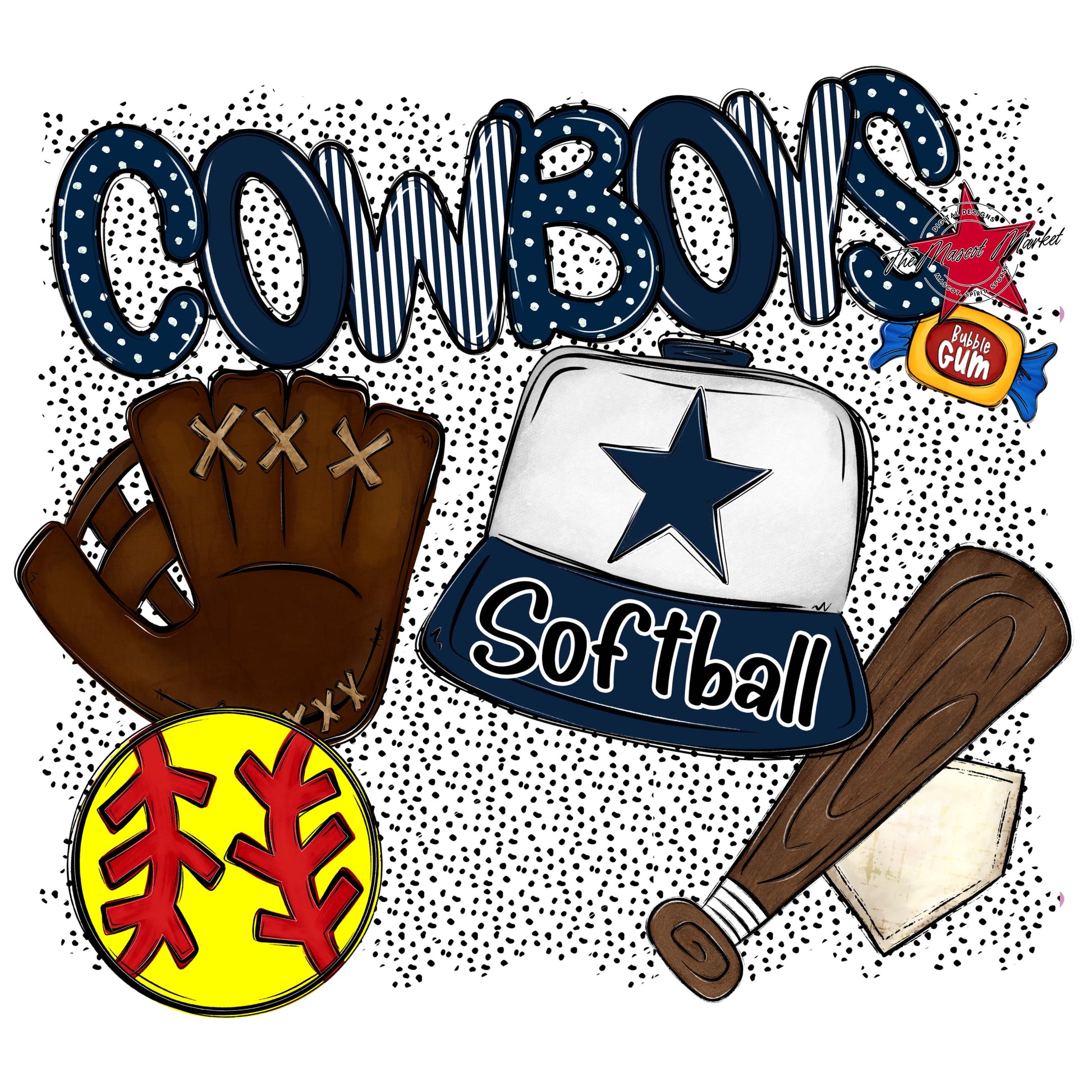 Cowboys Softball Spirit-Navy