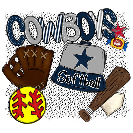 Cowboys Softball Spirit-Navy & Grey