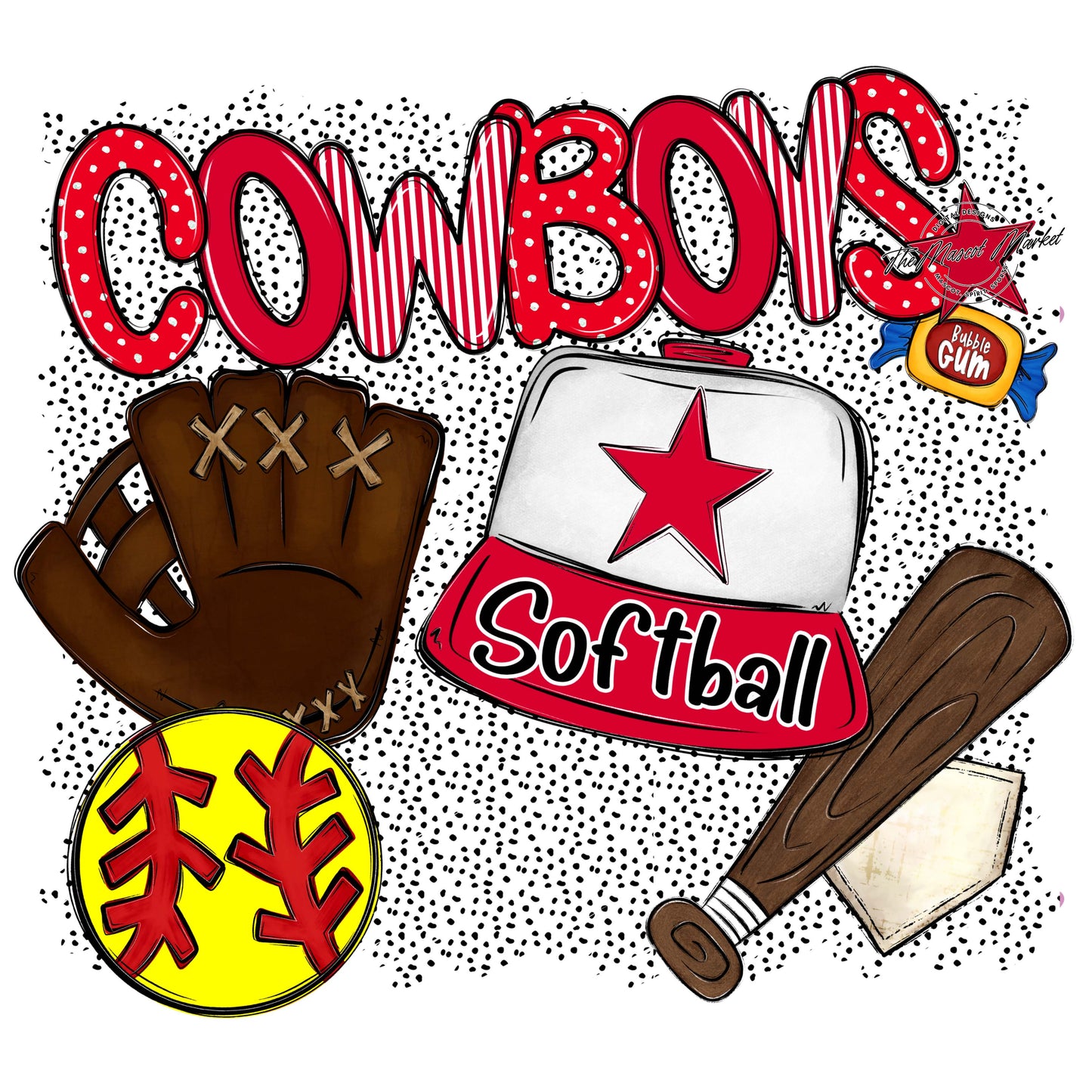 Cowboys Softball Spirit-Red