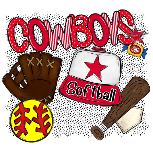 Cowboys Softball Spirit-Red