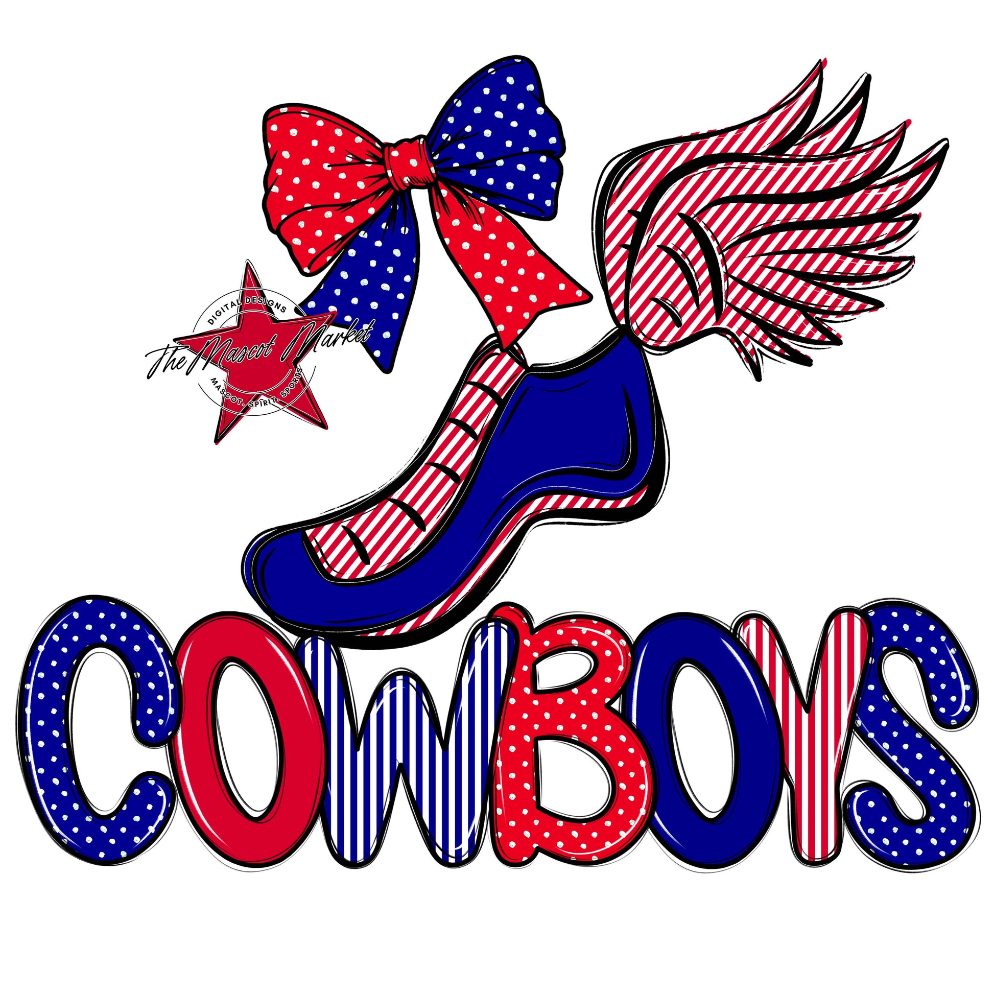 Cowboys Track Spirit Design-Blue & Red