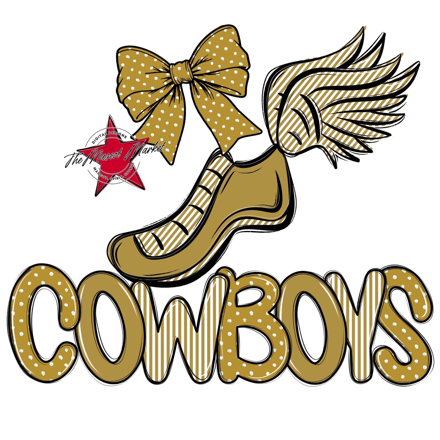 Cowboys Track Spirit Design-Gold