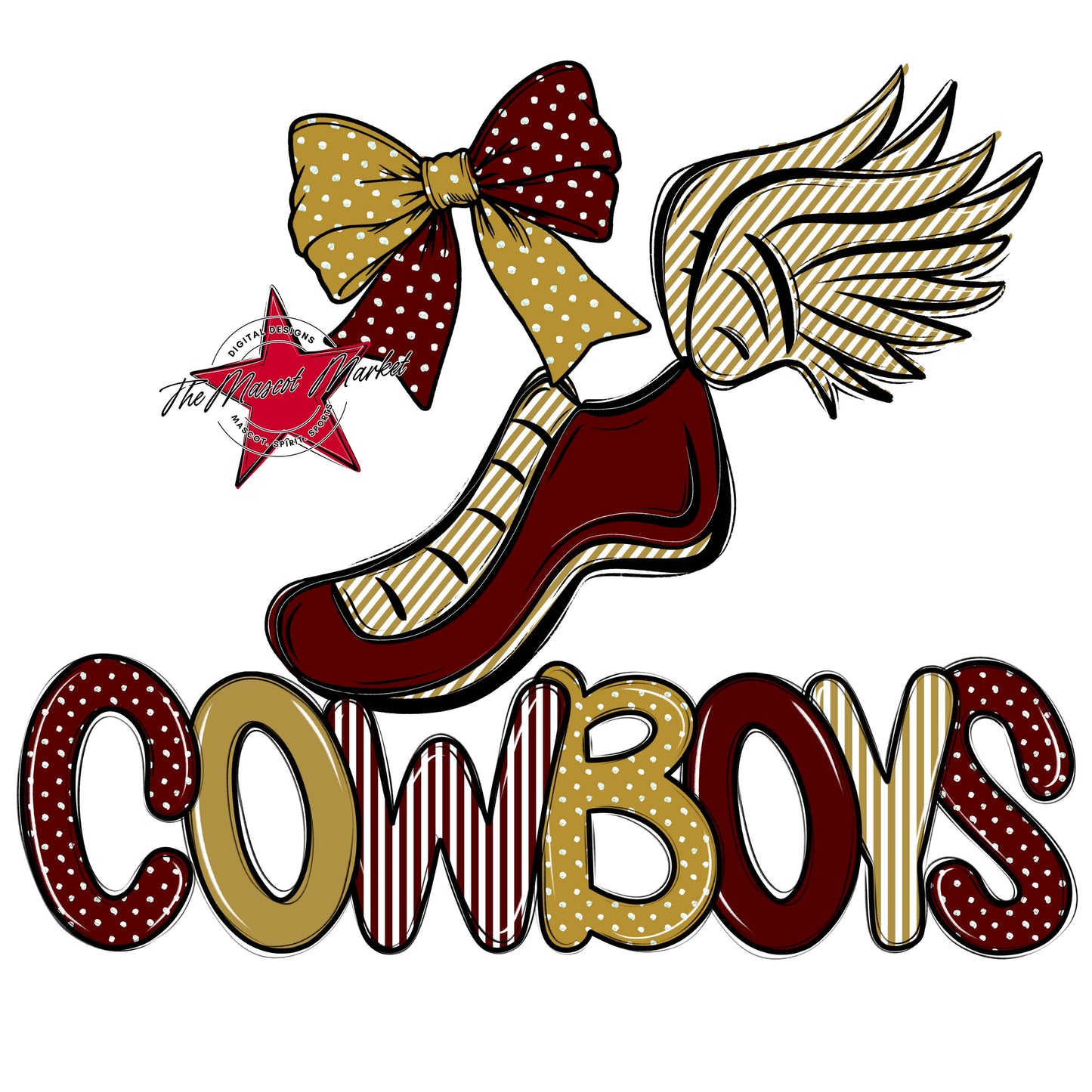 Cowboys Track Spirit Design-Maroon & Gold