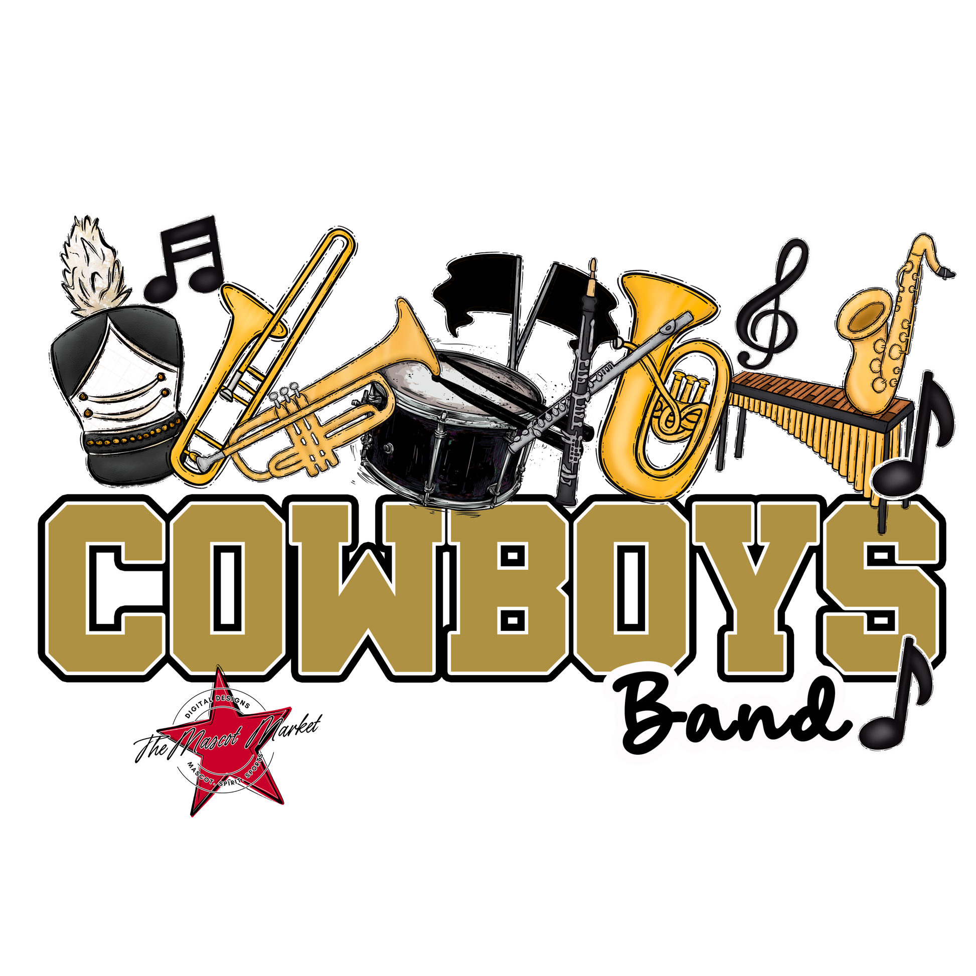 Cowboys Varsity Band-Gold