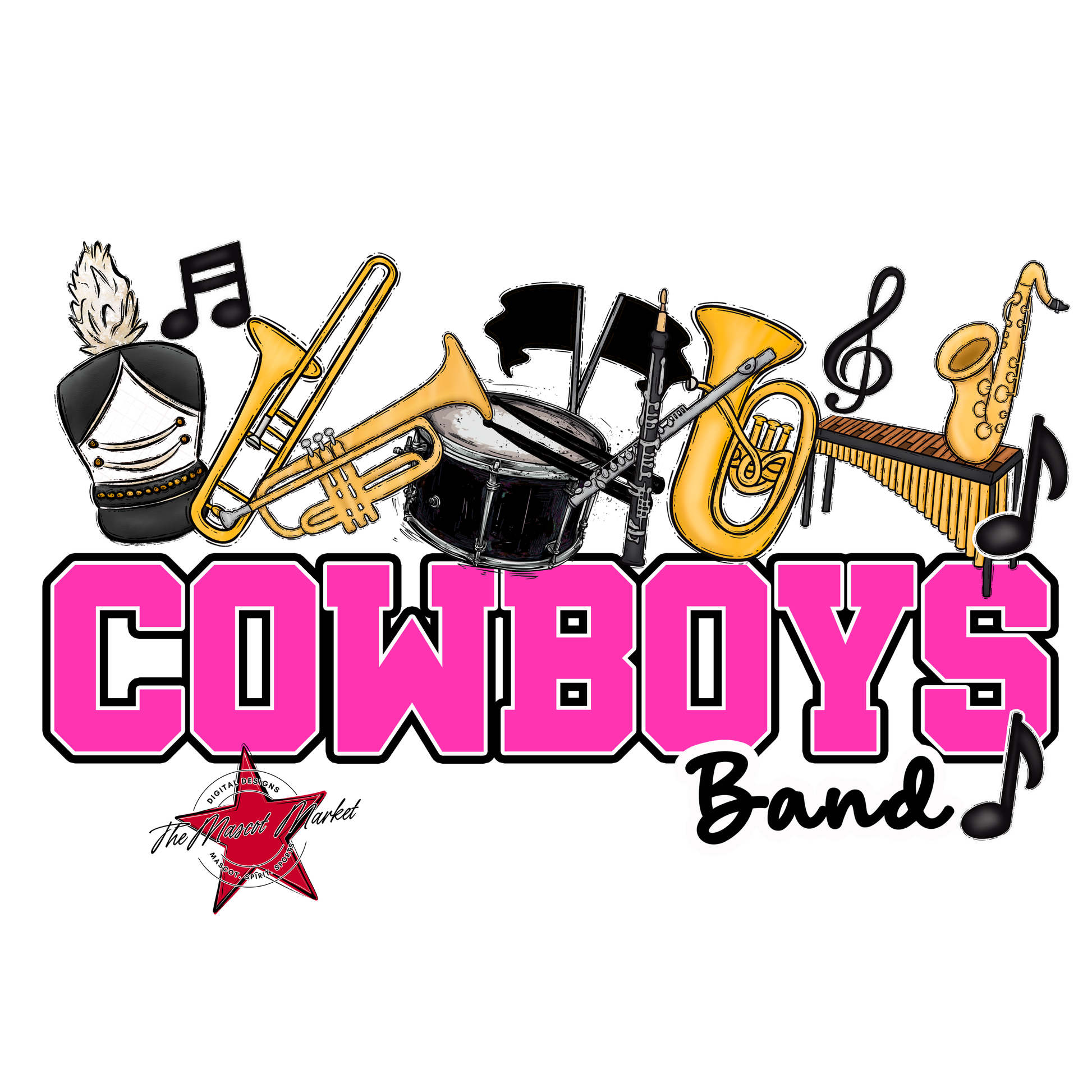 Cowboys Varsity Band-Pink