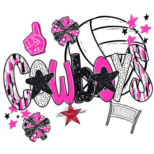 Cowboys Volleyball Scrape-Pink