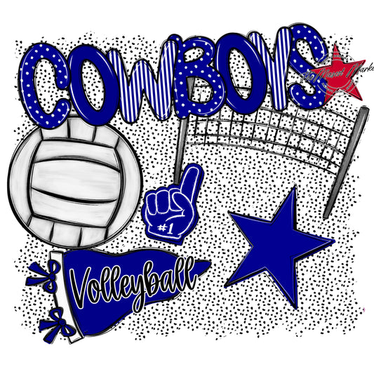Cowboys Volleyball Spirit-Blue