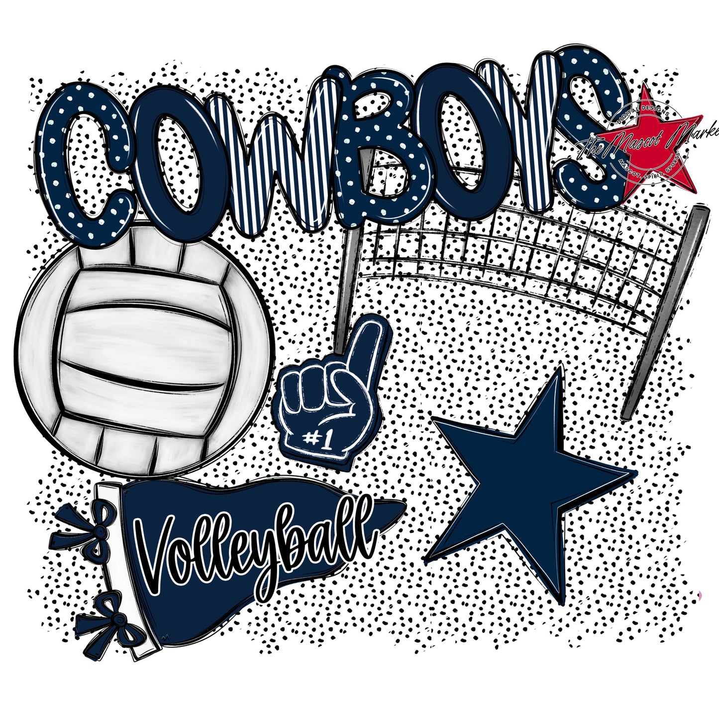 Cowboys Volleyball Spirit-Navy