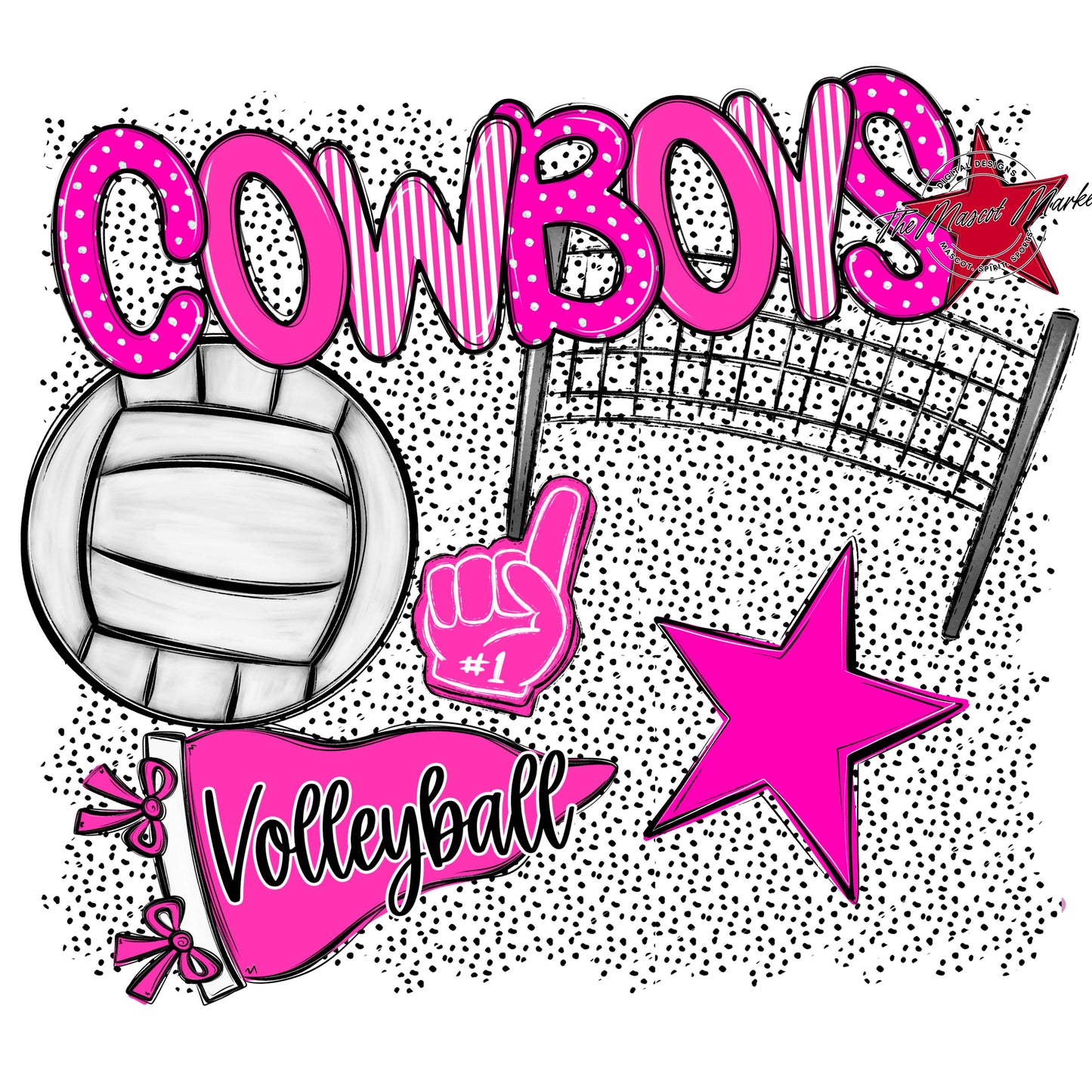 Cowboys Volleyball Spirit-Pink