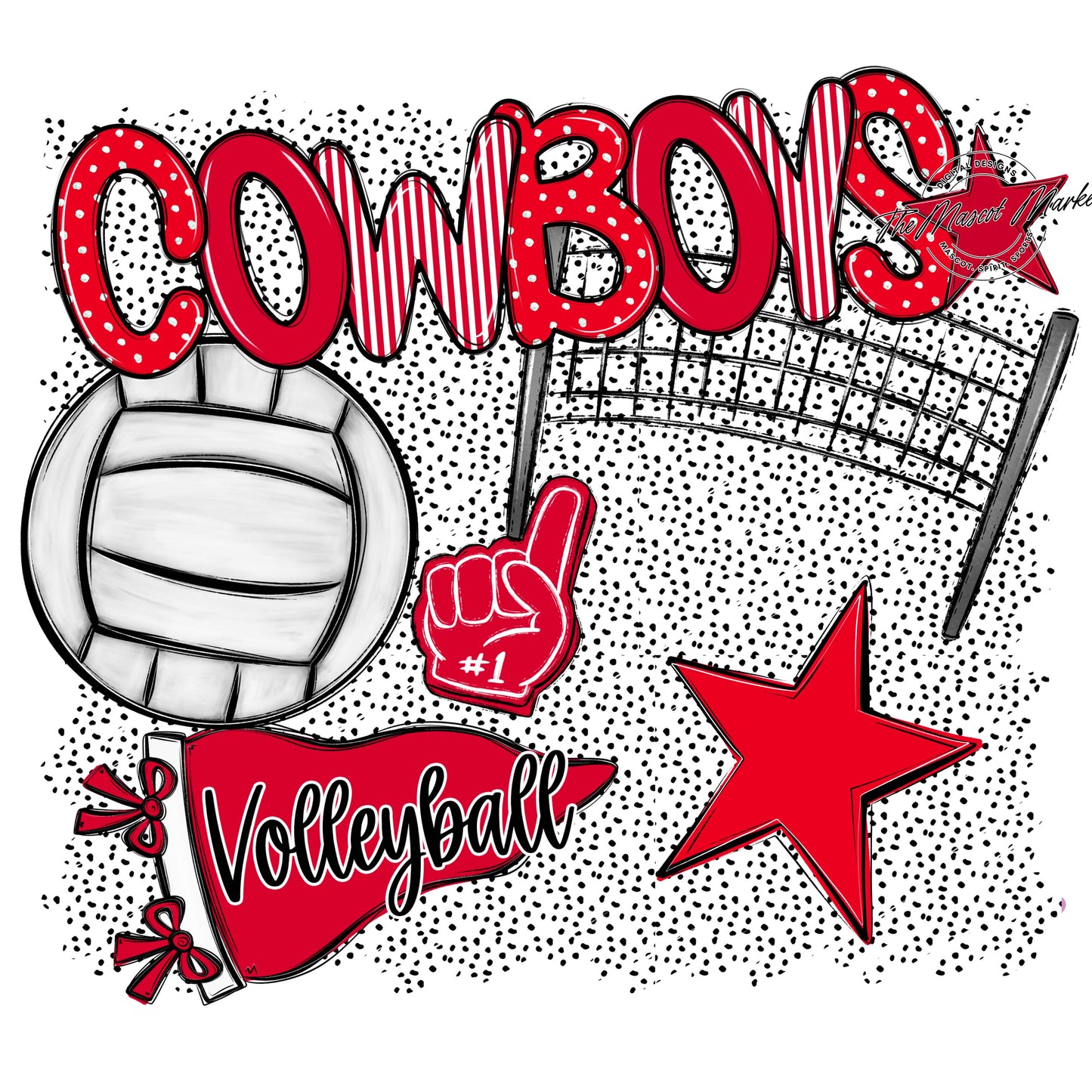 Cowboys Volleyball Spirit-Red