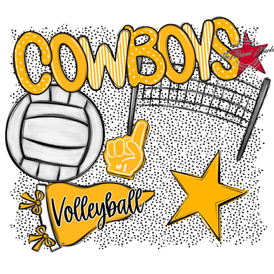 Cowboys Volleyball Spirit-Yellow
