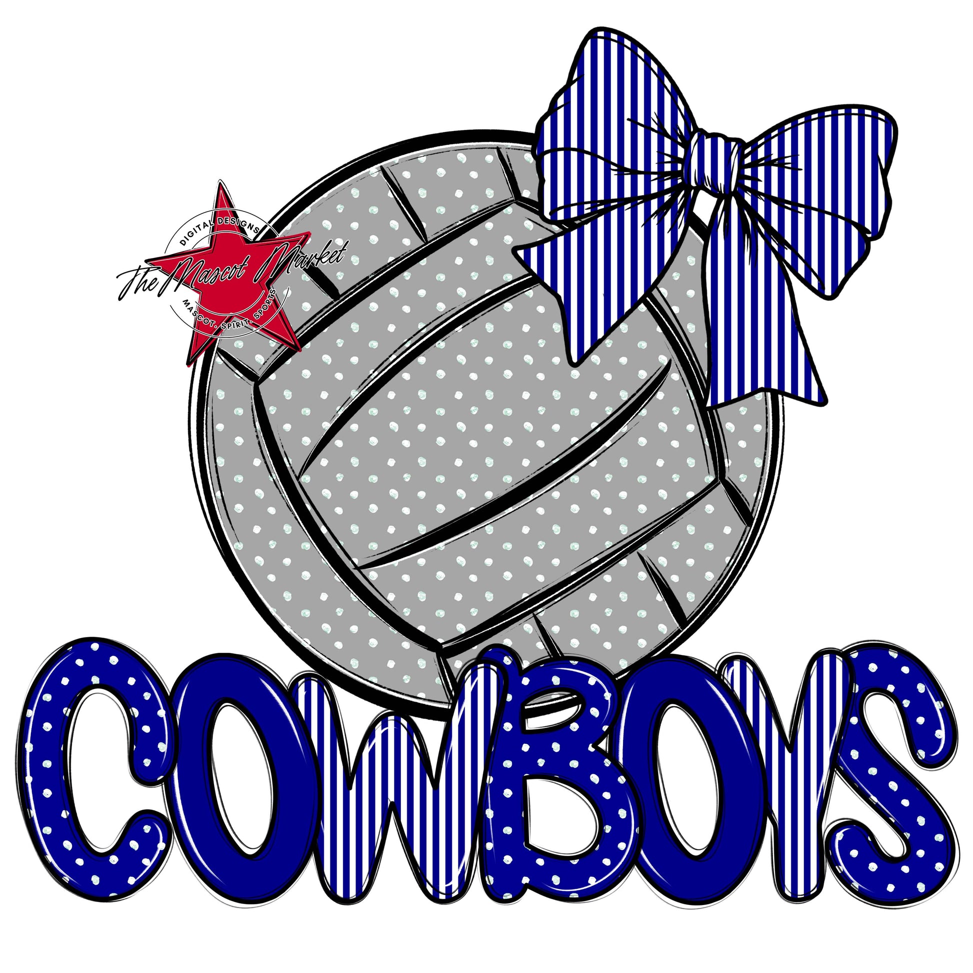 Cowboys Volleyball Spirit Design-Blue
