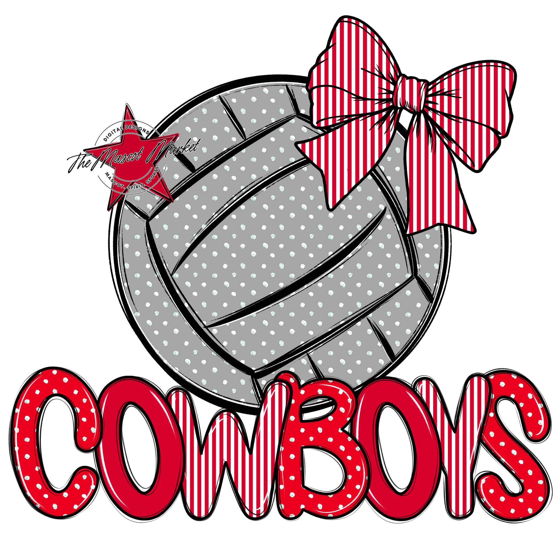 Cowboys Volleyball Spirit Design-Red