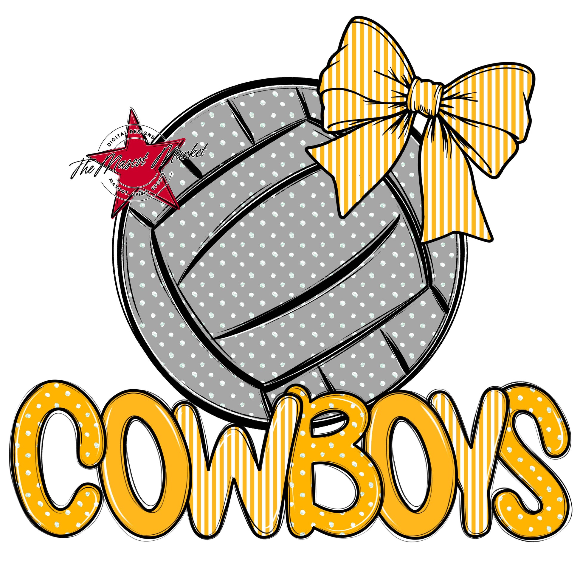 Cowboys Volleyball Spirit Design-Yellow