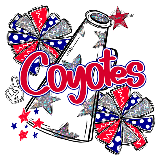 Coyotes Alpha Megaphone Design-Blue-Red