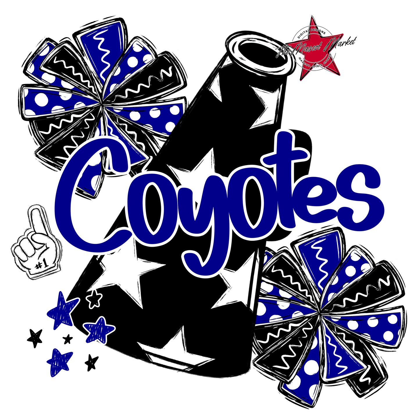 Coyotes Alpha Megaphone Design-Blue